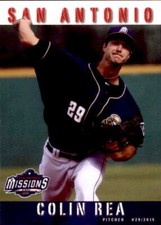 2015 San Antonio Missions Grandstand #25 Colin Rea Cascade Iowa IA Baseball Card