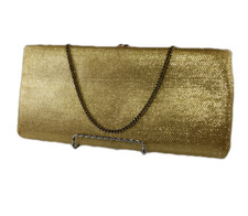 Vintage Mid Century Gold Clutch Handbag with Chain Handle 62777 024Z30