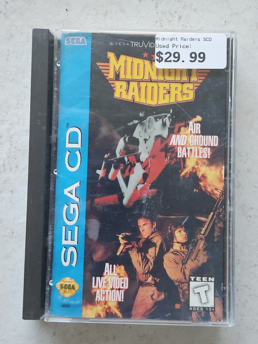 MIDNIGHT RAIDERS SEGA CD COMPLETE VIDEO GAME WITH CASE & MANUAL