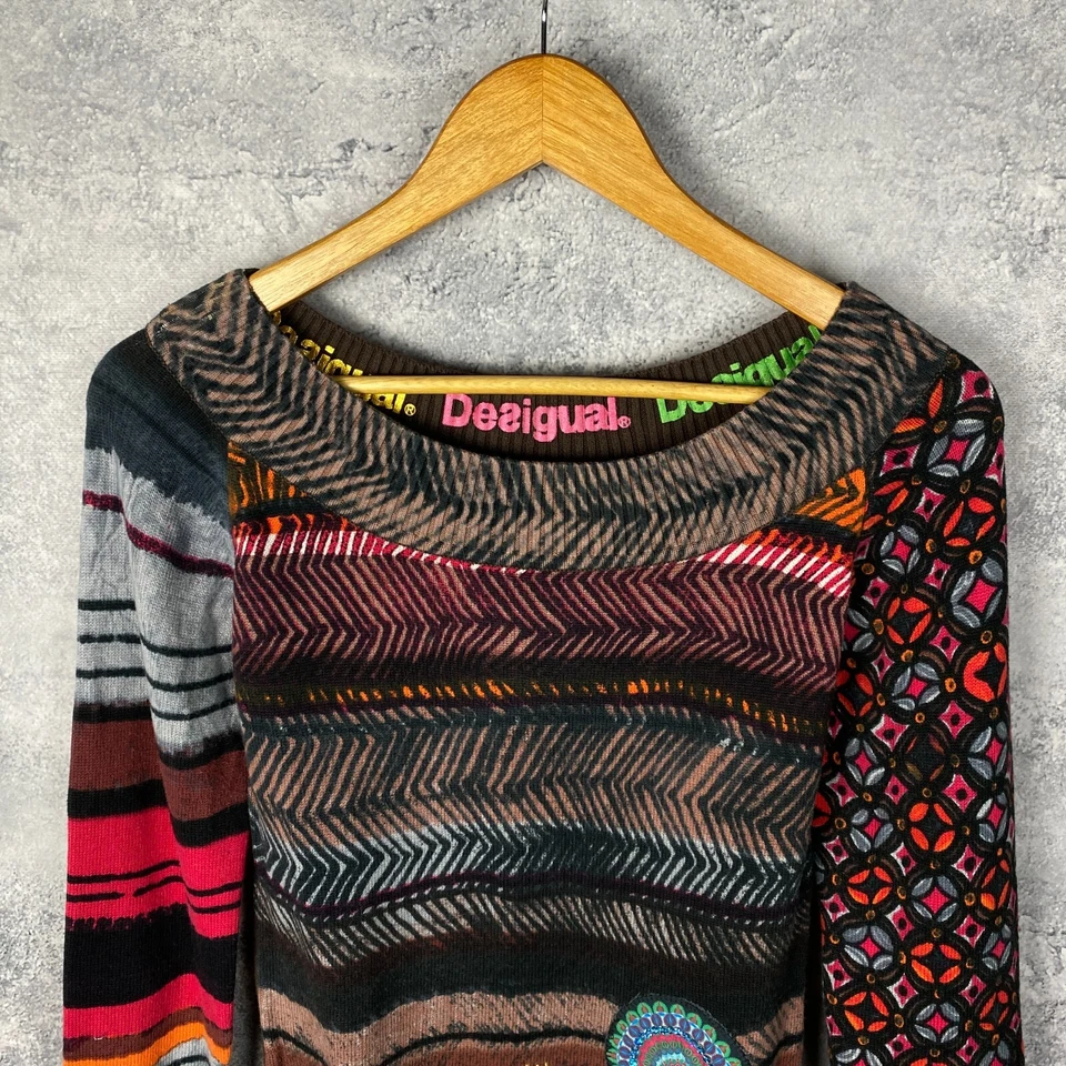 Desigual Sweater Women's Size S Multicolor Long Sleeve ` - Image 2 of 4
