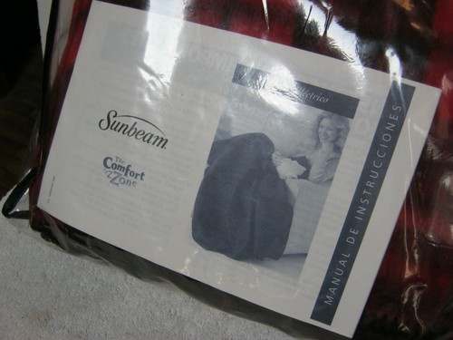 Sun Beam Warming Throw Blanket " New " In Package. Color: Red & Black Plaid - Picture 2 of 12