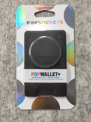 Black Popsockets PopWallet+ Swappable and Repositionable
