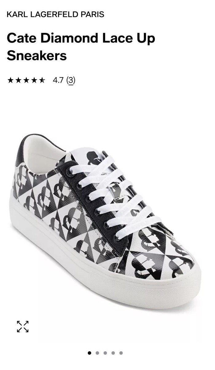 Karl Lagerfeld Cate Diamond Lace Up Sneakers New 🇨🇳
