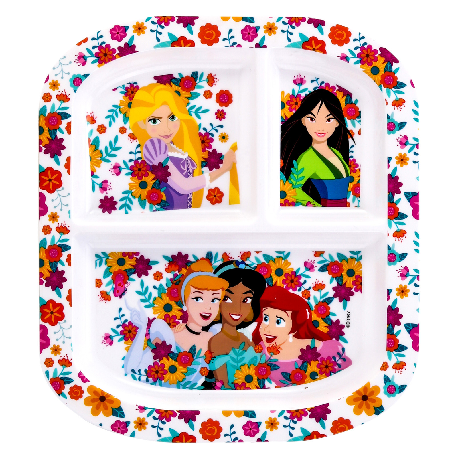 Disney Princess 3 Section Childrens Kids Toddlers Divided Lunch Dinner Plate