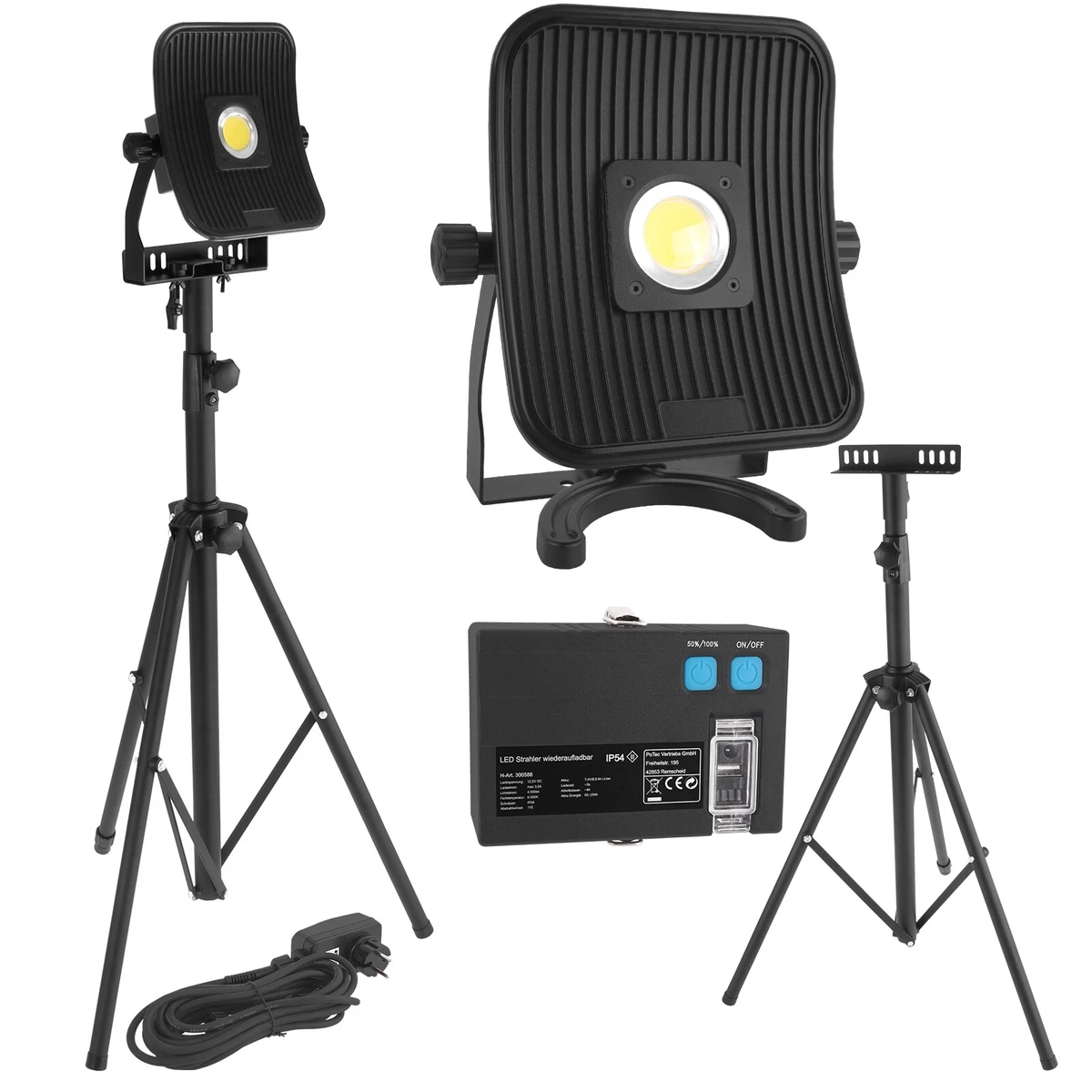 ETOOLAB LED Baustrahler 225W Mit Stativ - 30000LM Arbeitsscheinwerfer - Höhenverstellbar 98-200cm - IP66 Wasserdicht