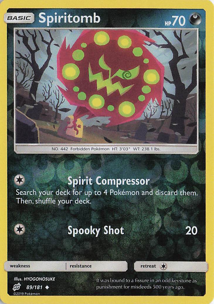 Pokemon Spiritomb SM - Team Up 89/181 Reverse Holo Rare NM