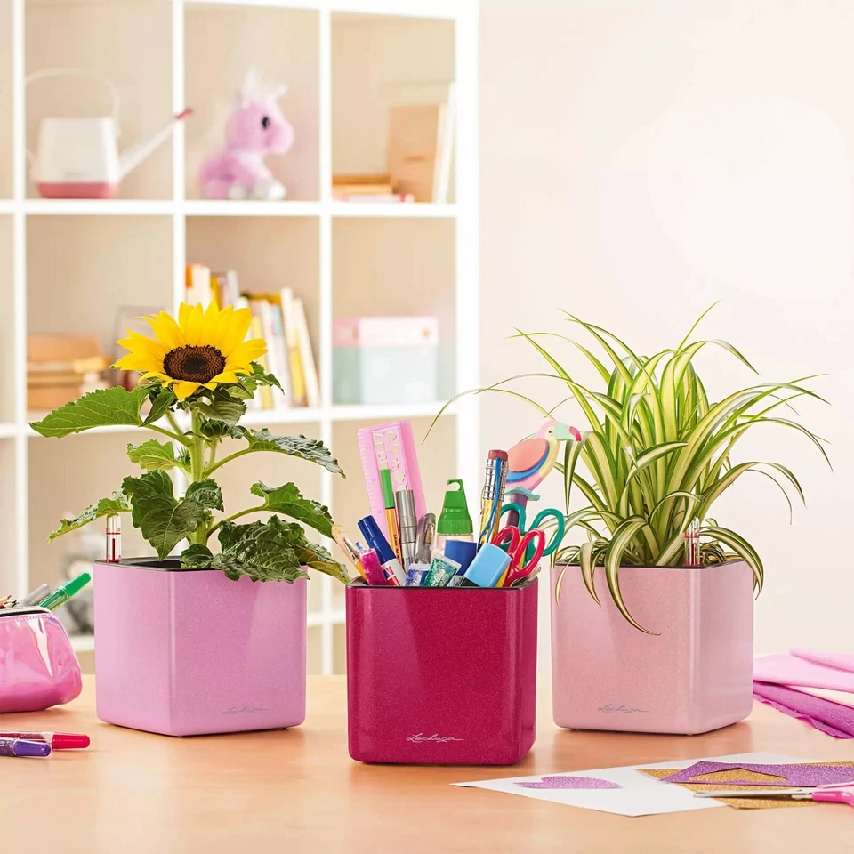 Lechuza Self Watering Planter Cube Glossy 14  Premium Flower Pot Greens Herbs - Image 3 of 4