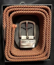 NIB~Horse Pilot Exchange Equestrian Belt~Unisex~Adjustable Size~Stretch~Brown