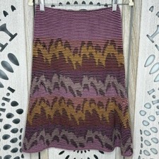 VTG 80  s Missoni Orange Label Chevron Wool Blend Skirt IT42/US 6