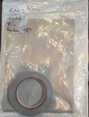 Faraday Fabric 43''×40'' Emf Shield Protection Emf Blocker + 1/2'' Faraday Tape 