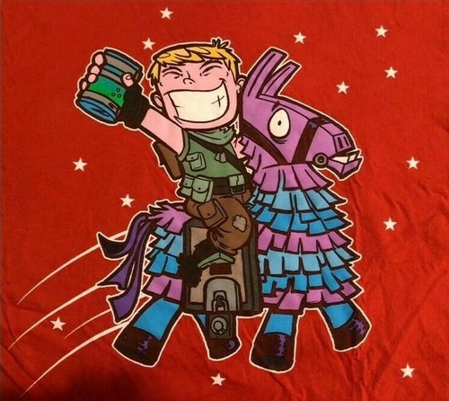 Fortnite Loot Llama TShirt Video Game Skin Graphic - Orange - Size Large - NICE - Picture 2 of 6