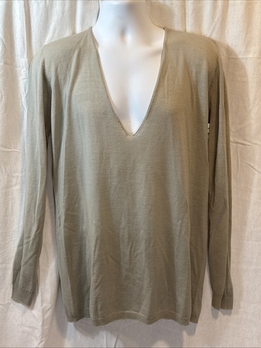NWT Rick Owens Oversize Deep V-Neck 100% Wool Sweater - One Size - Pearl Color - Picture 8 of 18