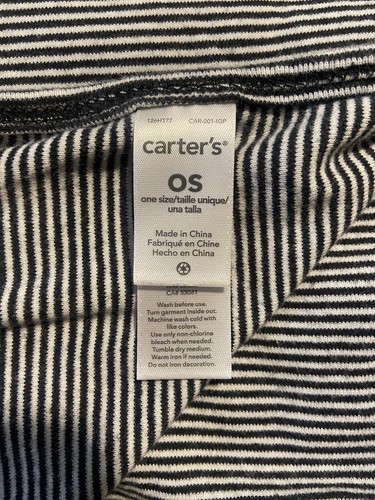 Carters Black White Stripe Baby Blanket Swaddle Jersey Cotton Stretchy - Picture 2 of 2