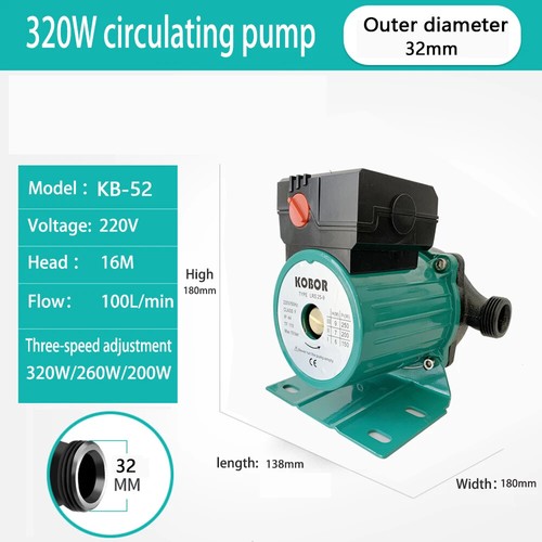 5.12" Central Heating Hot Water Circulating Pump Super Static Heater Pump New - Picture 4 of 9