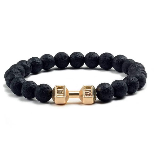 Gym Dumbbells Beads Bracelet Natural Stone Barbell Energy Weights Bracelets for - Picture 73 of 123