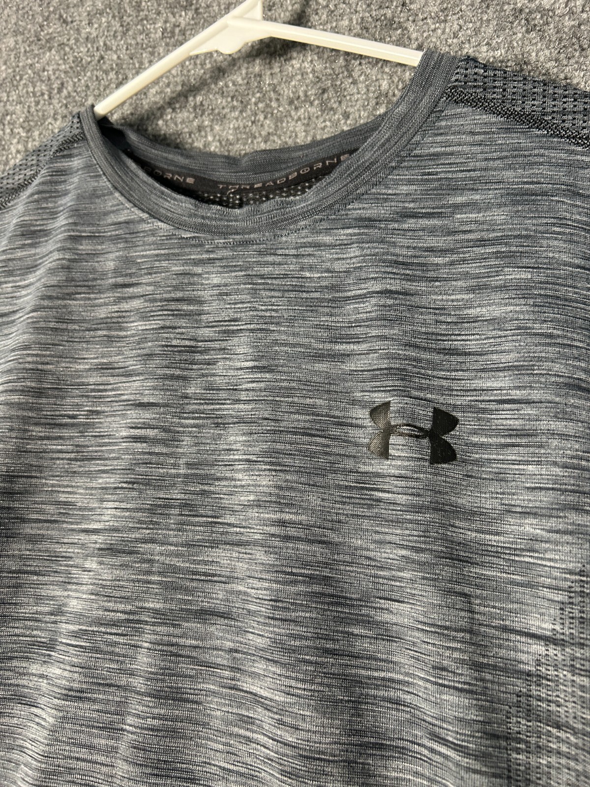 Under Armour T-Shirt Men's L Gray UA Threadborne HeatGear Fitted S/S Pullover