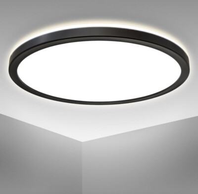 LED Decken Lampe Leuchte Panel Kunststoff schwarz weiß 29,3x2,8cm