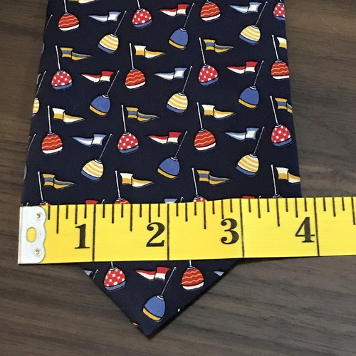 SALVATORE FERRAGAMO TIE REGATTA SALING PRINTED BLUE SILK MENS NECK TIE USA - Picture 9 of 10