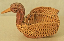 Miniature Wicker Duck Basket 2-Tone Brown