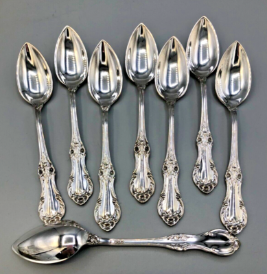 Wild Rose by International Sterling Silver set of 8 Fruit Spoons 5