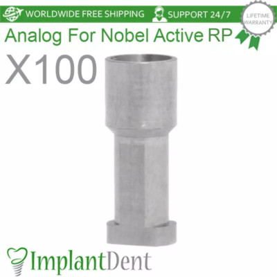 100x Dental Befestigung Analog Regular Plattform (RP) Konische Verbindung Sechskant 2,65 mm
