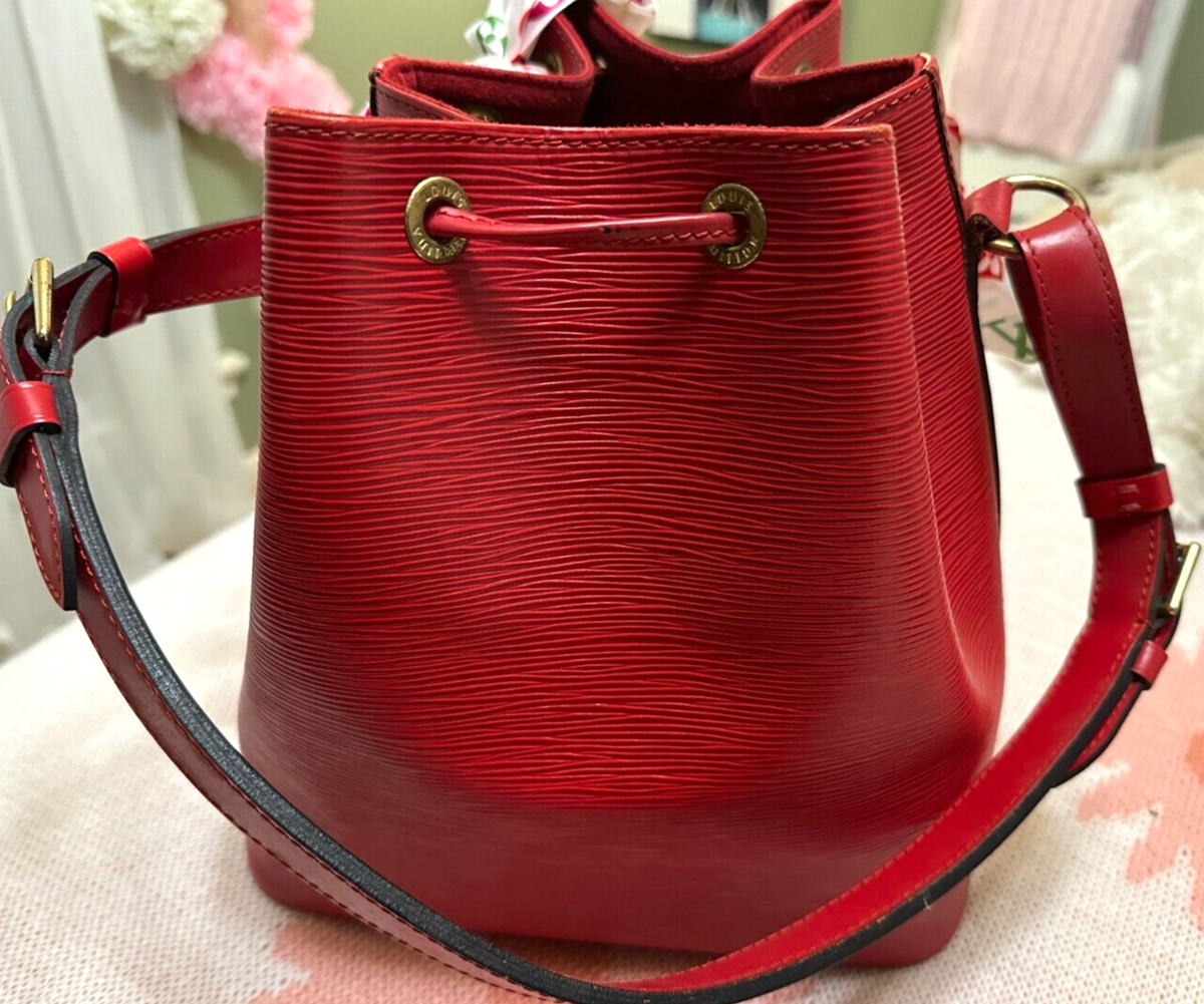 LOUIS VUITTON PETITE NOE DRAWSTRING RED EPI LEATHER-HANDBAG