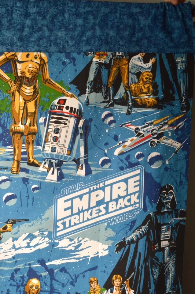 Set of 2 Vintage Star Wars Empire Strikes Back Curtains 1979 Black Falcon 70s - Image 3 of 4
