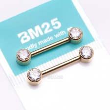 A Pair of Implant Grade Titanium Sparkle Internally Threaded Nipple Barbell