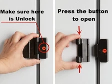 1 Pack Refrigerator Door Locks Double Button Adhesive Fridge Lock with Keys