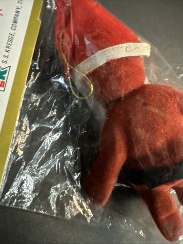 Kresge Kmart Vintage Weihnachtsmann Weihnachtsschmuck Kunststoff beflockt Neu in Verpackung Neu aus altem Lagerbestand cool - Bild 17 von 18