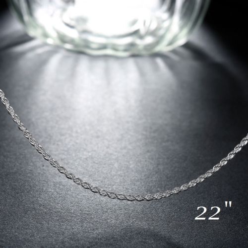 Sterling Silver 4.00mm Rope Chain Necklace: Diamond Cut, Made In Italy - Foto 3