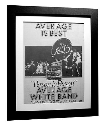 AVERAGE WHITE BAND+Person+POSTER+AD+FRAMED+ORIGINAL 1977+EXPRESS GLOBAL SHIP