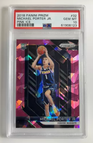 2018-19 Prizm Michael Porter Jr Pink Ice Prizm Rookie RC #32 PSA 10 Nuggets