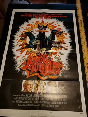 THE AMAZING DOBERMANS ORIGINAL ONE SHEET MOVIE POSTER 1976 (36f)