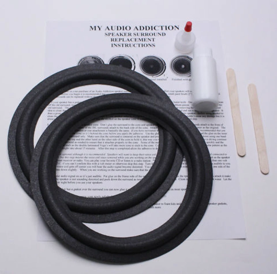 AUDIO ADDICTION SPEAKER FOAM SURROUND REPAIR KIT For Rockford Fosgate Punch / XLC 8"