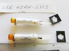 (1x) 125VAC/DC - 5/16" Round - Amber Neon Panel Mount Indicator - 1/8" Tab Term