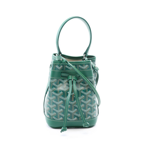 GOYARD 2WAY Shoulder Bag Green Leather with Strap Women's #RCB20739