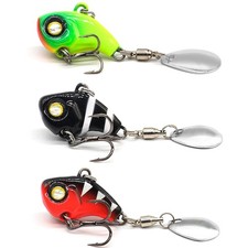 3PCS Spinner Baits Fishing Lure Kit, Trout Lures with Sharp Treble Hooks, Vib...