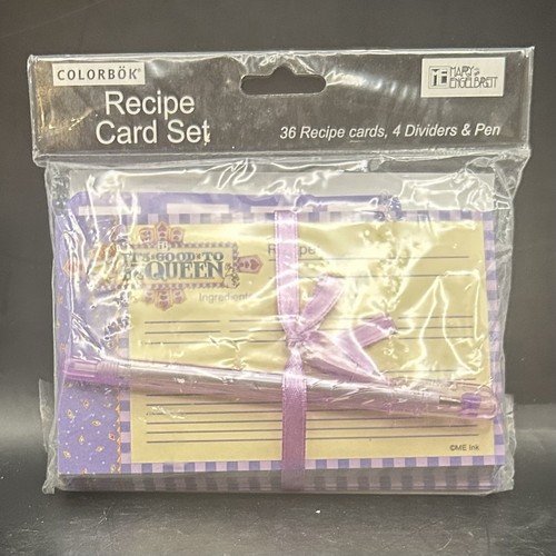 Vintage 2004 Mary Engelbreit 36 Royalty Recipe Card Set Dividers NOS Kitschy - Picture 1 of 2