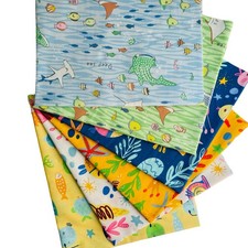 Ocean Fat Quarters Fabric Bundles for Quilting, Cute Mysterious
