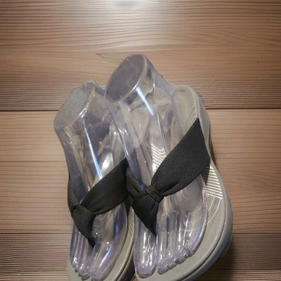 Clarks Cloudsteppers Wo's Sz 5.5 Arla Glison Thong Flip Flop Wedge Black Sandals
