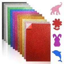 ACTIVITYYA Self-Adhesive Glitter EVA Foam Sheets for 6 X 9 Inches, Assorted