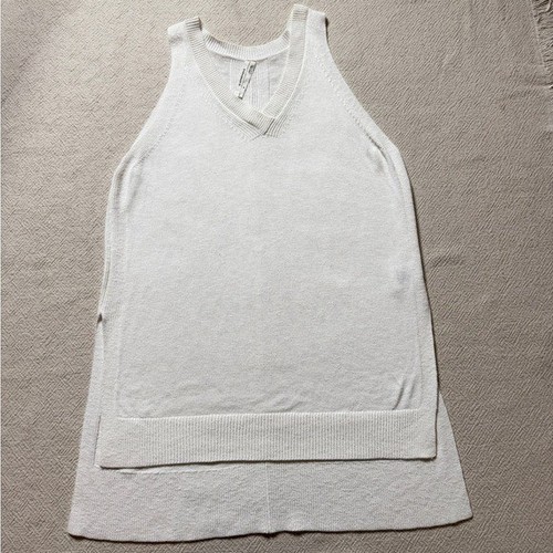 Anthropologie Desmond Vneck Linen Blend Knit Longline Vest Top M Boho Coastal - Picture 2 of 6