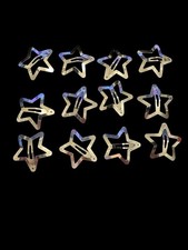 12 New Silver Tone Thin Metal Hair Clip Stars For Dance Prom Dress Fashion J9