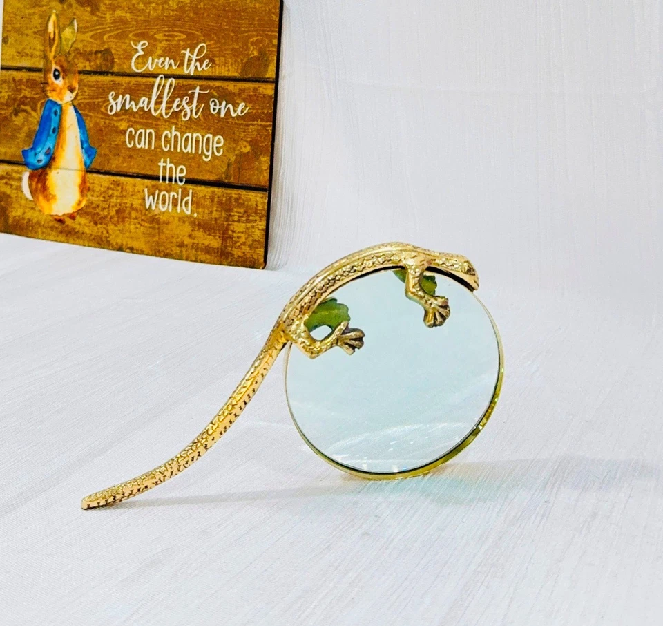 🔅Magnifying Glass with Brass Lizard Crocodile design Handle Magnifier For Readi - Image 3 of 4