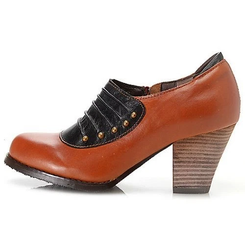 Zapatos botines al tobillo de cuero marca "Anne" Corkys para mujer talla 6 negros y tostados Foto 4 de 4