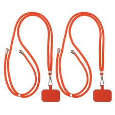 2Pcs Smart Phone Lanyard Universal Lanyard with Phone Patch, Orange