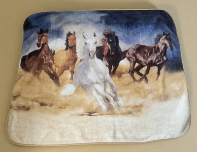 Vintage Horse Theme Plush Blanket Throw
