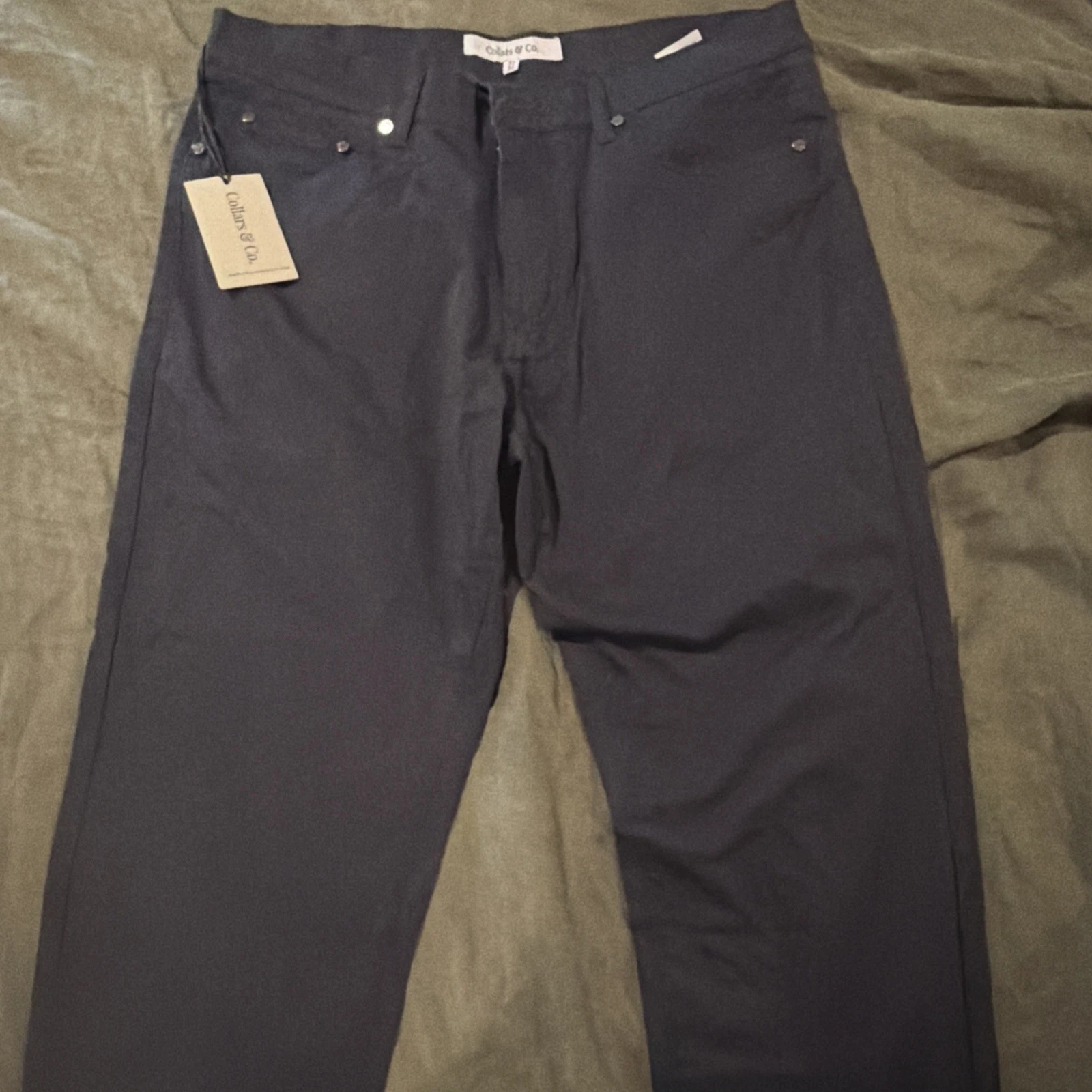 NWT Collars & Co CEO 5 Pocket Pants Mens 32Wx30L Navy Chino Stretch Pants