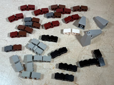 LEGO Old Light Gray Black Swivel Hinge Brick Slopes Castle Town 3685 3830c01 Lot